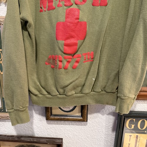 Vintage 1972 RARE MASH Comedy Movie Promo TV Series Green Sweatshirt Size Small - Picture 5 of 5