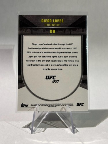 2024 Topps UFC NYC - DIEGO LOPES RC Green /99 UFC 314 - Picture 2 of 2