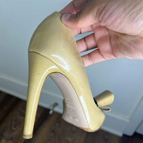 Valentino Garavani D’Orsay Couture Nude Patent Leather Bow Peep Toe Heels 7 - Picture 12 of 16
