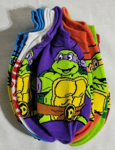 Nickelodeon Teenage Mutant Ninja Turtles 6 Pairs No-Shows Socks Kids Size 3-10 - Picture 8 of 12