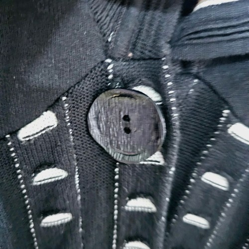 Cárdigan suéter Angel by Sanri Ozel para mujer talla XL negro blanco artístico informal  - Imagen 5 de 8