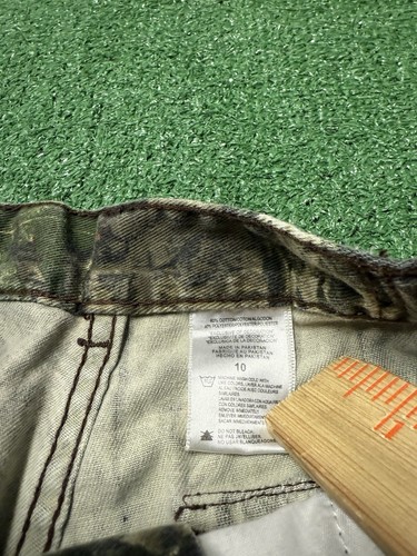 Vintage Y2K Mossy Oak Camo Cargo Pants Boy 10 (22x22) Hunting Fishing Streetwear - Picture 14 of 20