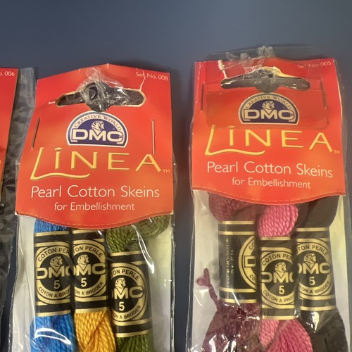 Lot Of 3 Packs DMC Linea Pearl Cotton Skeins Set 001 Includes 900, 734, 922 NIP - Picture 5 of 11