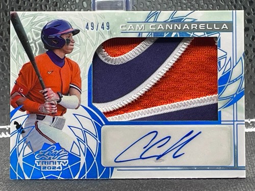 Cam Cannarella 2024 Leaf Trinity Jersey Patch Auto Platinum 49/49 Marlin Clemson