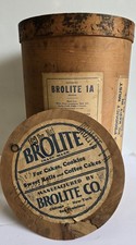 Vintage Antique Brolite Co. 1A Brand Flour 100lbs Net Wood. Empty.