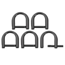 D-Rings Screw in Shackle, 5Pcs 9mm U Shape D Ring for Purse Bag DIY, Black