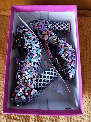 Irregular Choice Danity Lentejuelas Iluminadas Púrpura Rosa Tacones Talla 40 Mary Jane Bow - Imagen 6 de 20
