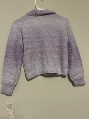 Design History Girls Purple V-Neck Sweater with Cable Knit Size M - Picture 7 of 9