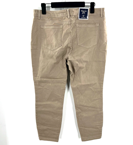Pantalones de mezclilla Charter Club para mujer Bristol ajustados pierna tobillo barriga marrón talla 16P - Imagen 9 de 17