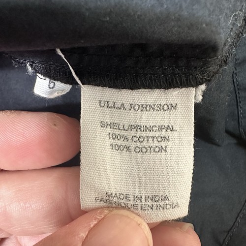 Ulla Johnson schwarz Baumwolle Popeline Tie Neck Langarm Top 6 Baloom Ärmel - Bild 8 von 10