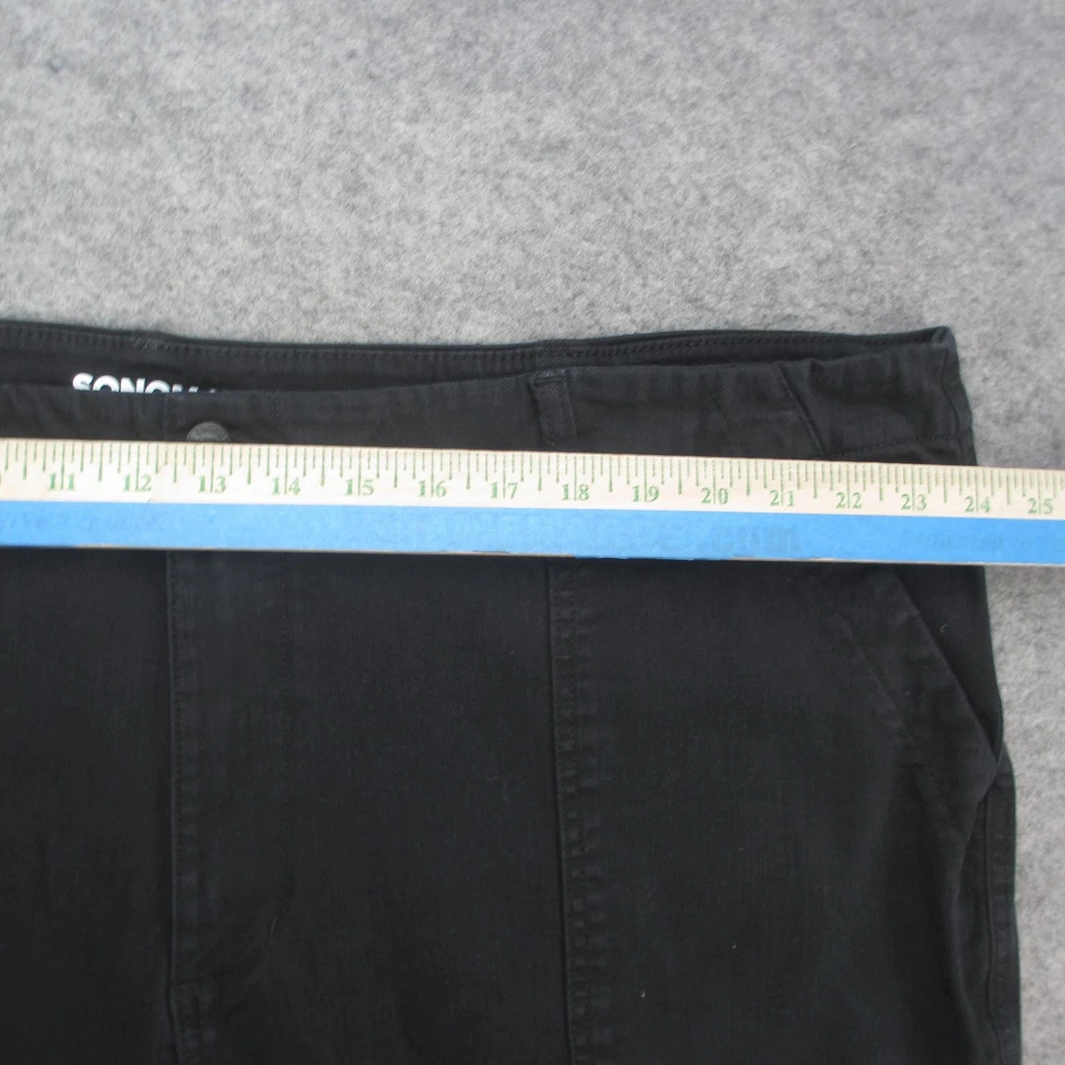 Pantalones Sonoma Goods For Life para mujer 28W Plus negros pierna ancha elastizados mezcla de algodón Foto 3 de 4
