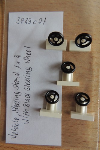 Lego 3829c01 Lenkrad weiß/schwarz 5 Stück
