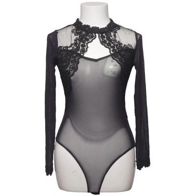 May by Shining Star, Body, Größe: S/M, Schwarz, Elasthan/Polyester, Blumen #geW