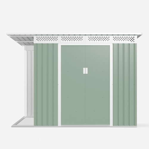 Cobertizo de jardín chapa galvanizada verde caseta de herramientas Tyrol NATURE - Imagen 6 de 10