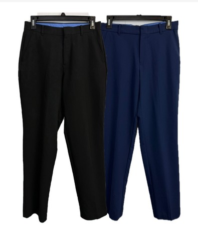 Lot of 2 IZOD Boy’s Size 16 Pants Stretch Slacks Black, Blue 28X29