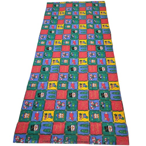 Cotton Fabric Christmas Squares Snowman Tree Candy Cane Joy 18 x 44” Holiday  - Picture 11 of 14