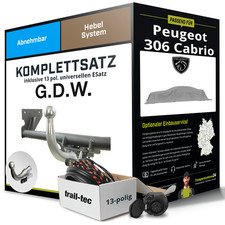 Anhängerkupplung abnehmbar für PEUGEOT 306 Cabrio +E-Satz Set