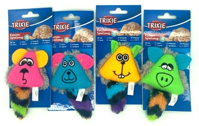 TRIXIE farbenfrohes Plüsch Spielzeug mit lustigem Tiergesicht versch. Varianten - Bild 1 von 4