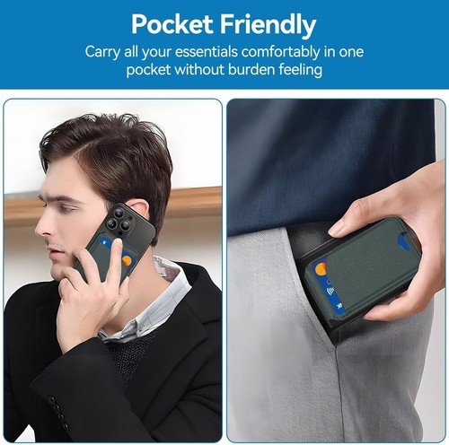 Magnetic Phone Wallet for iPhone 16/15/14 Magsafe Wallet Stand Card Holder - Picture 28 of 36