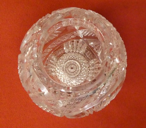 Antique American Brilliant Hand Cut Crystal Glass Vase 8.25" Detailed Excellence - Picture 5 of 9