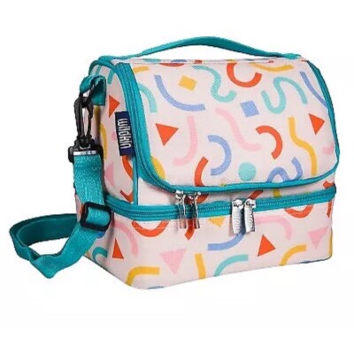 Wildkin Kids 2  Compartment Insulated Lunch Box with Handle & Strap W Container