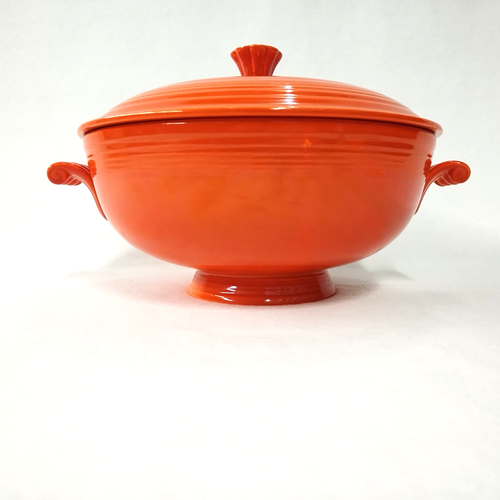 Vintage Fiesta Fiestaware Round Covered Casserole Orange VG - Picture 4 of 21