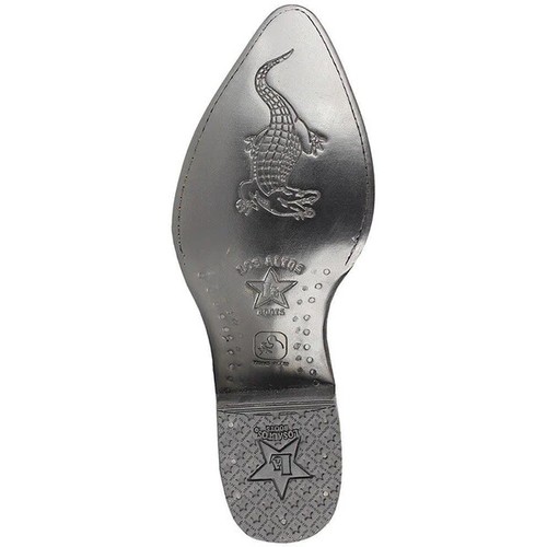 BOTA VAQUERA LOS ALTOS HOMBRES NEGRA HORNBACK COCODRILO CAIMÁN PUNTA EN J EE+ 990205 - Imagen 2 de 3