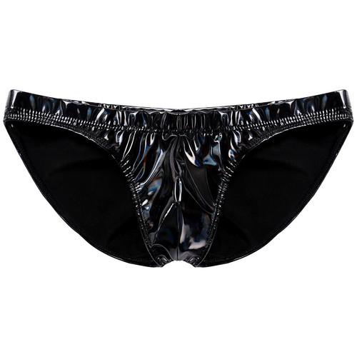 Wetlook Leder Herren Unterhose Mit Loch Lack String Offener Unterwäsche - Bild 28 von 35