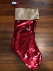 Pier 1 Christmas Stocking red Sequin Holiday New