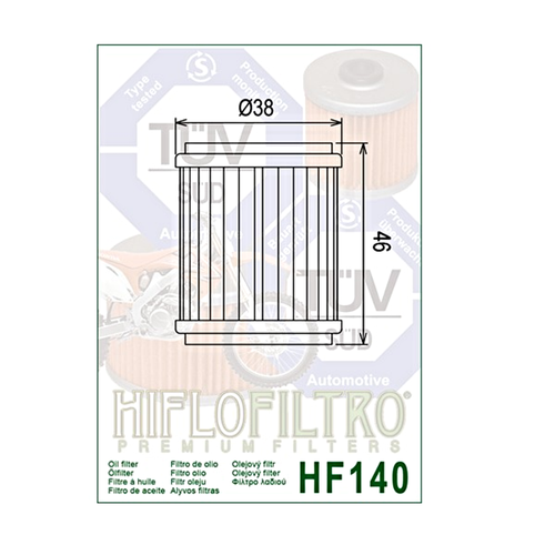 Hiflofiltro HF140 Oil Filter 5 Pack Yamaha WR250 WR450 YZFR125 YZ250 YZ450 XT250 - Picture 2 of 2
