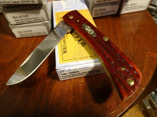 CASE XX POCKET KNIFE MODEL CA-10304 3 3/4" CLOSED SOD BUSTER JR POCKET WORN RED - Picture 5 of 12