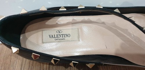 Valentino Garavani Ballerina schwarz beige Leder Rockstud flach EU39,5 - Bild 12 von 12