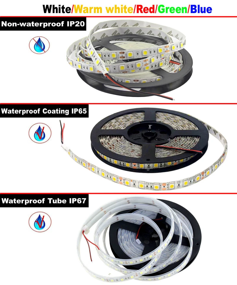 DC12V LED Strip 5M SMD 5050 RGB Waterproof 300LED RGBW RGBWW LED Strips Lights - Image 4 of 4