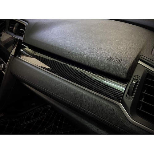 Fits Honda Civic 10th Gen 16-21 20 Carbon Fiber Dash Dashboard Panel Cover Trim - Picture 8 of 12
