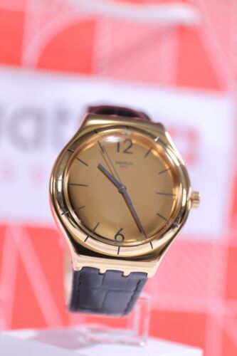 New Limited Swiss Swatch After Dinner Quartz Gold Color Dial Watch YWG100 41MM - Picture 2 of 13