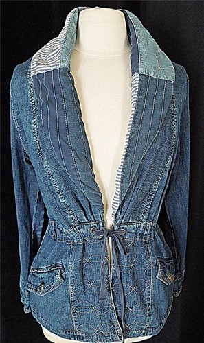 NWOT ANTHROPOLOGIE DISTRESSED DENIM JACKET ANORAK by HOLDING HORSES S - Picture 11 of 12