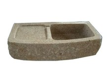 Lavandino lavabo in granito giallo rustico con vasca singola e scolapiatti 