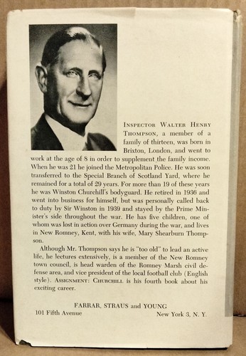 Assignment: Churchill by Inspector Walter H Thompson 1955 1st Edition HBDJ - Bild 2 von 9