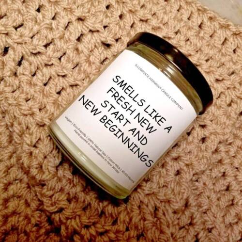 Smells Like A Fresh New Start And New Beginnings Candle| New Job Candle - Picture 2 of 6