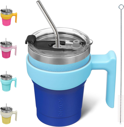 10Oz Tumbler with Handle Stainless Steel Insulated Tumbler Cups with Lid and ...