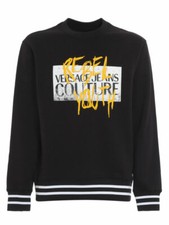 VERSACE JEANS COUTURE LOGO PRINT SWEATSHIRT-BLACK.