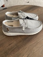Hey Dude Wendy Slip-On Loafers, Chambray Light Grey, Size 8