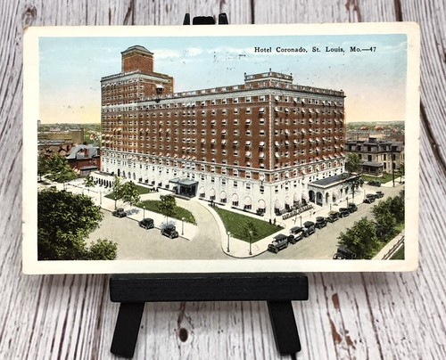 St. Louis MO, Coronado Hotel, Lindell Blvd-Spring Ave Missouri Vintage Postcard - Picture 1 of 4