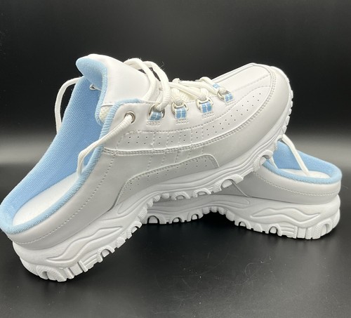 Cross Trekkers White Blue Slip On Lace Up Women’s Comfort Shoes Size 9 Nice! - Picture 8 of 16