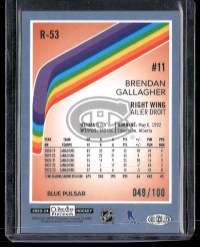 2020-21 O-Pee-Chee Platinum - #128 Brendan Gallagher - Picture 2 of 2