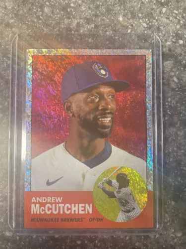 2022 Archives Base Background Variation Red Hot Foil #38 Andrew McCutchen /50