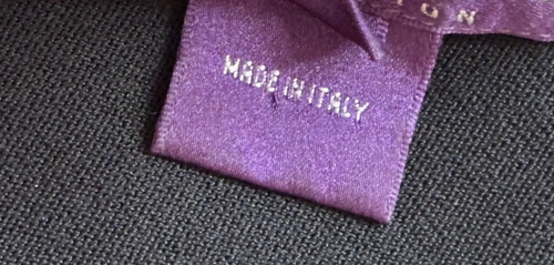 Ralph Lauren Purple Tag Women's Slinky Stretch Top Sz M Italy *FLAWS* Black Pink - Picture 7 of 19