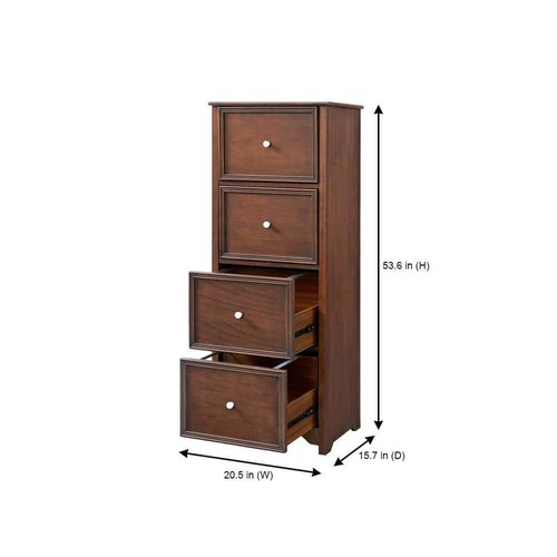 Home Decorators Collection File Cabinet 4-Drawer Wood Commercial Walnut Brown - Picture 2 of 6