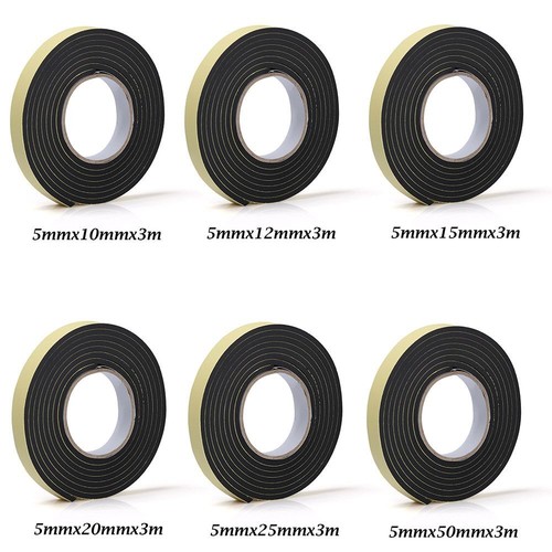 Sound insulation Seal Strip Foam Sponge Single Sided Adhesive Rubber Strip Tape - Picture 2 of 20
