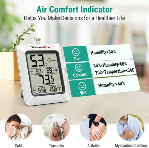 ThermoPro TP50 Digital Hygrometer Indoor Thermometer Humidity Monitor Gauge NEW - Picture 4 of 12